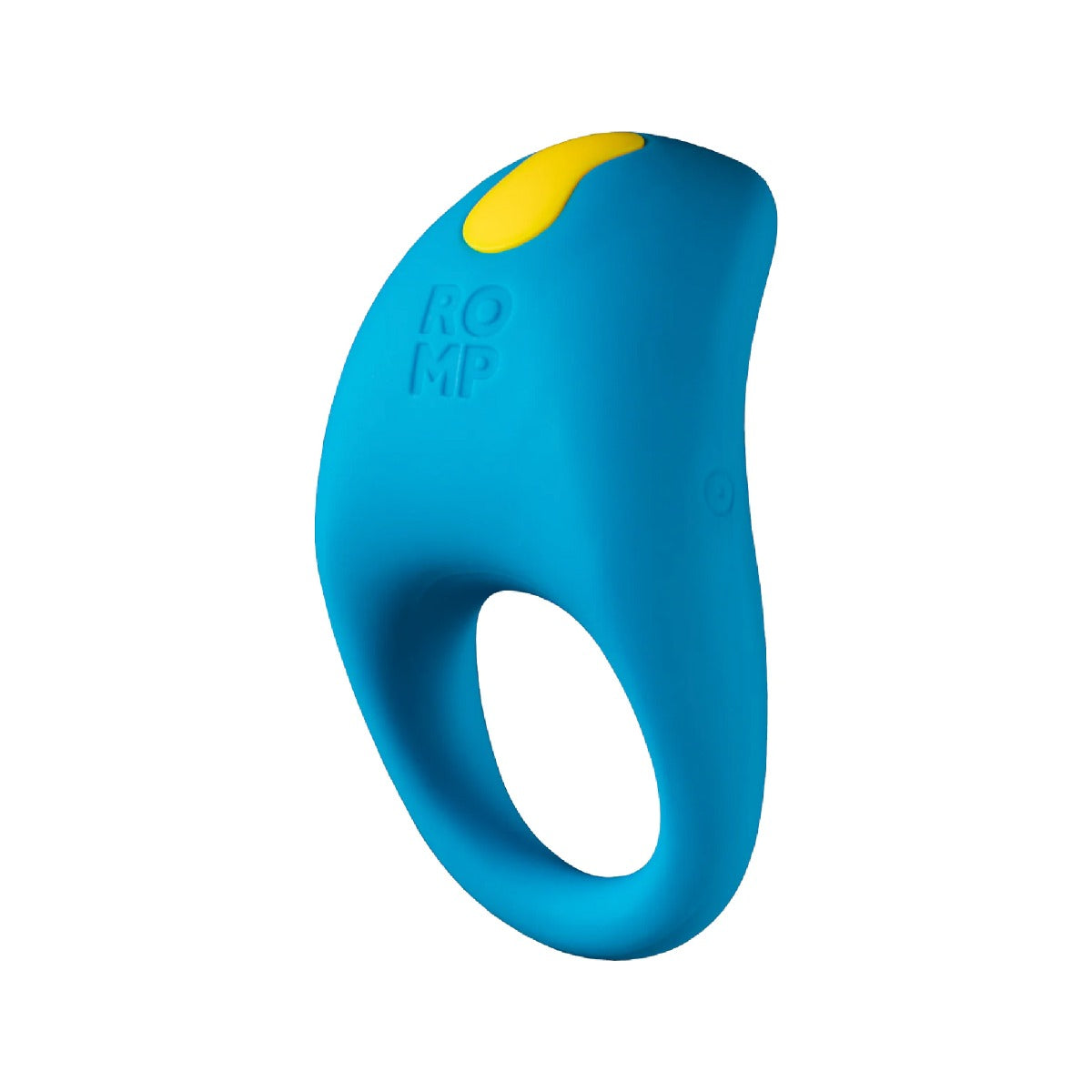 Blue and yellow device with 'ROMP' branding on a white background