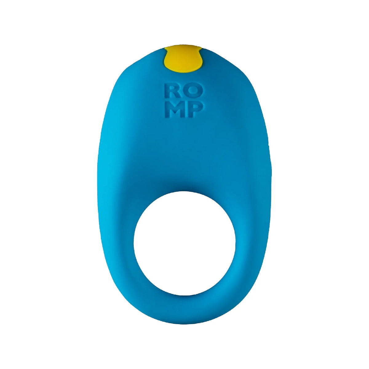 Blue and yellow device with 'ROMP' branding on a white background