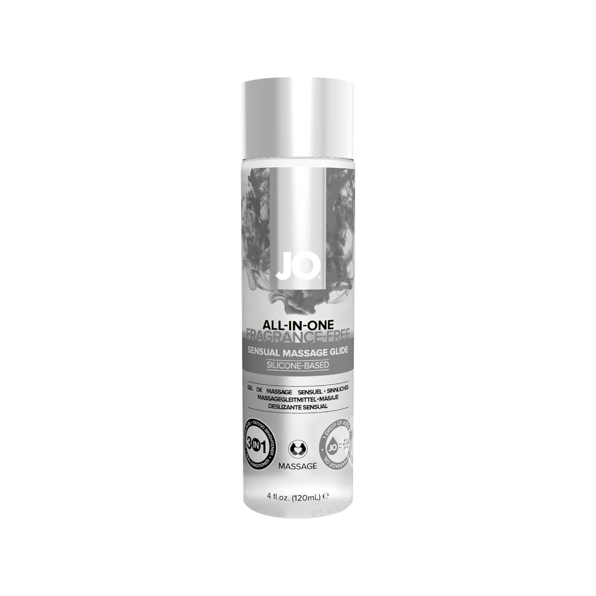 System JO All-In-One Fragrance-Free Silicone-Based Sensual Massage Glide 4oz bottle
