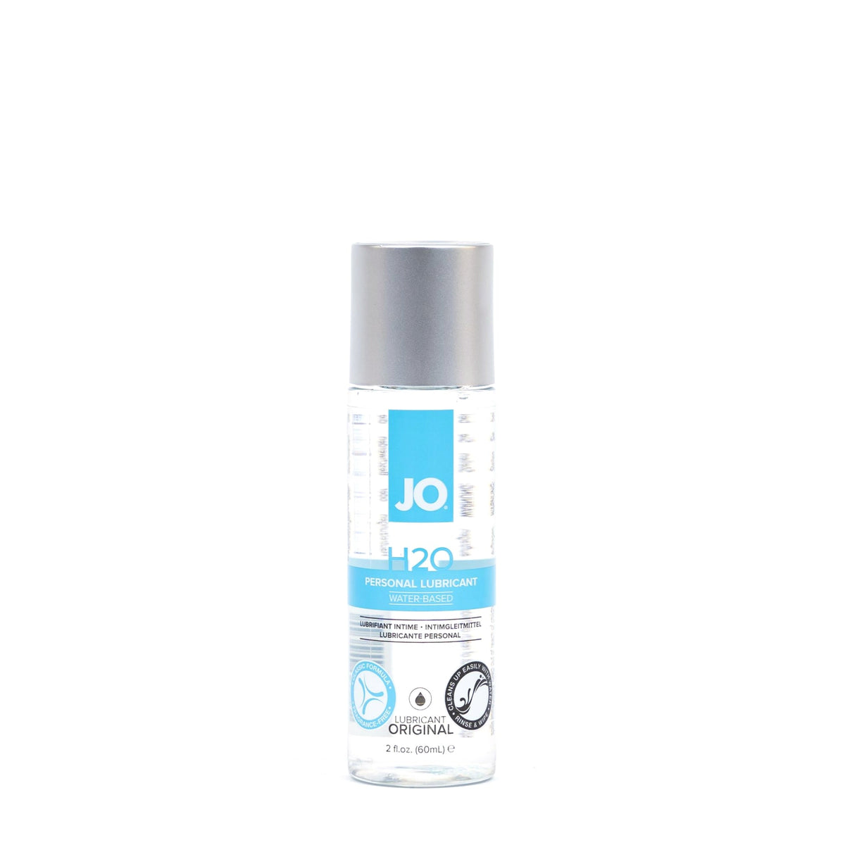 Bottle of JO H2O original lubricant on a white background