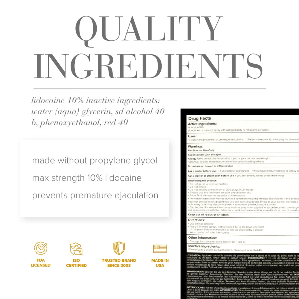 JO Pro Longer Lidocaine desensitizing spray packaging on a white background