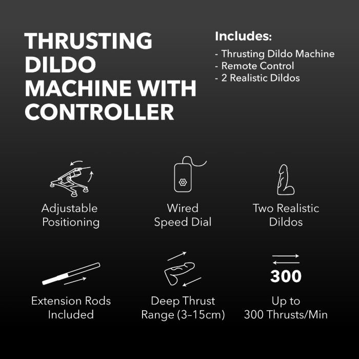 Thrusting Sex Machine With Controller & 2 Realistic Attachments - The Cowgirl Sex Machine
