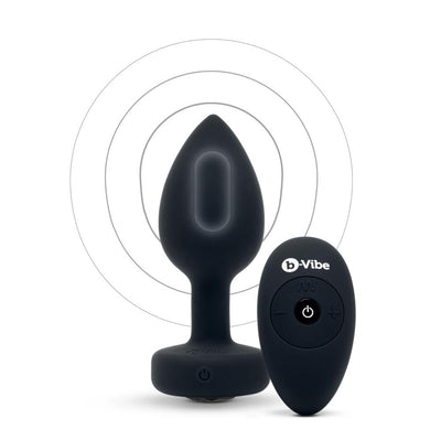 b-Vibe Vibrating Jewel Plug M/L Black Diamond - The Cowgirl Sex Machine