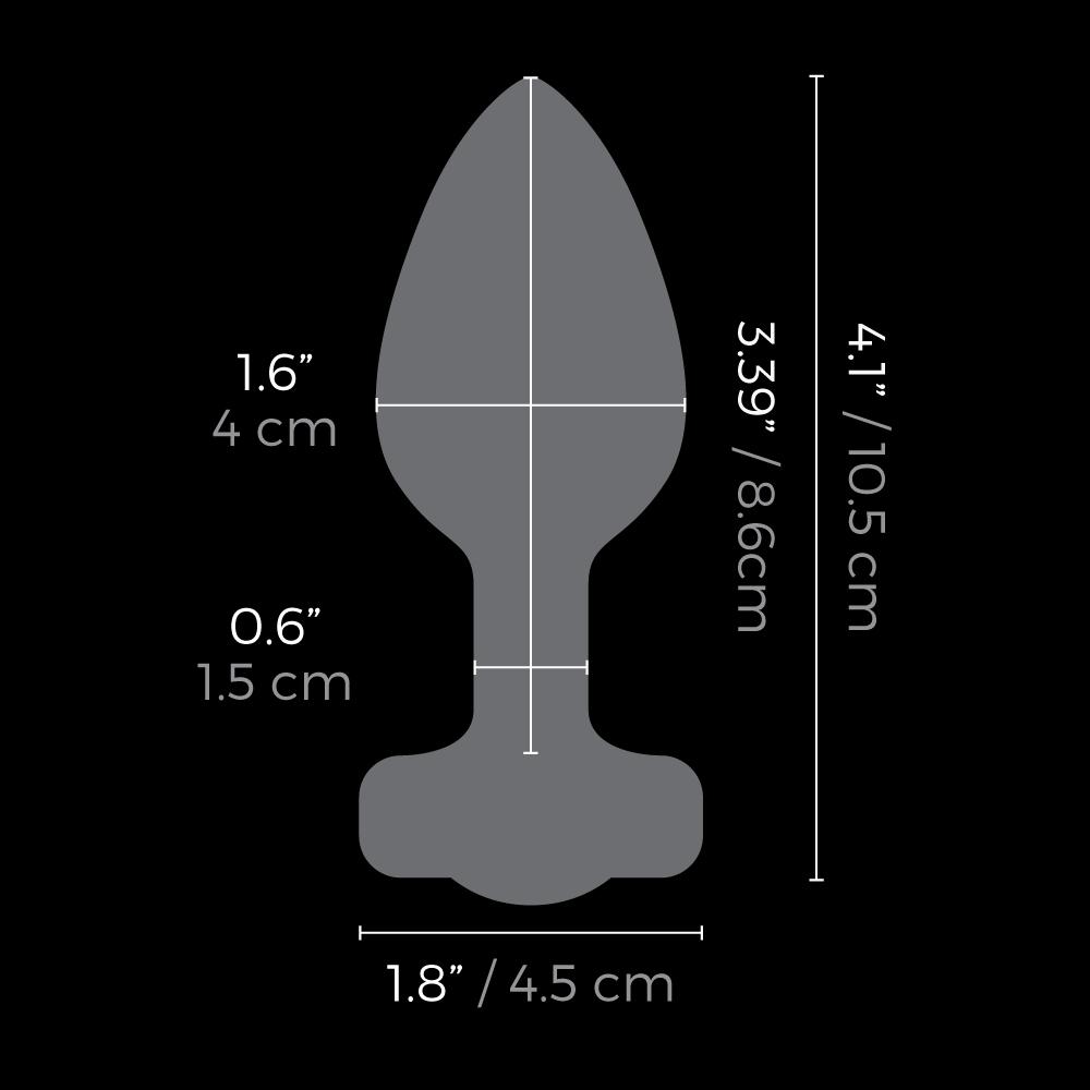 Specifications of the b-Vibe Vibrating Jewel Plug M/L - The Cowgirl Sex Machine