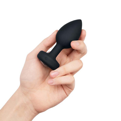 b-Vibe Vibrating Jewel Plug M/L Black Diamond - The Cowgirl Sex Machine